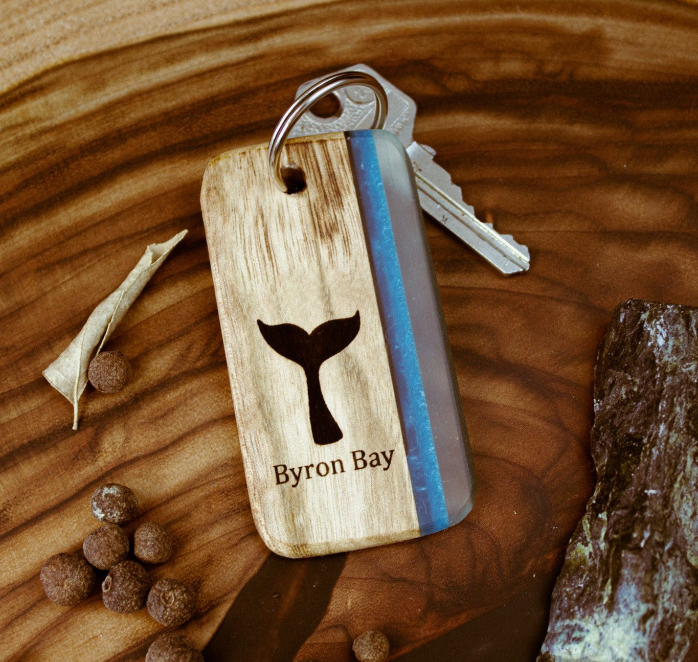 Whale Tail Keyring Byron Bay