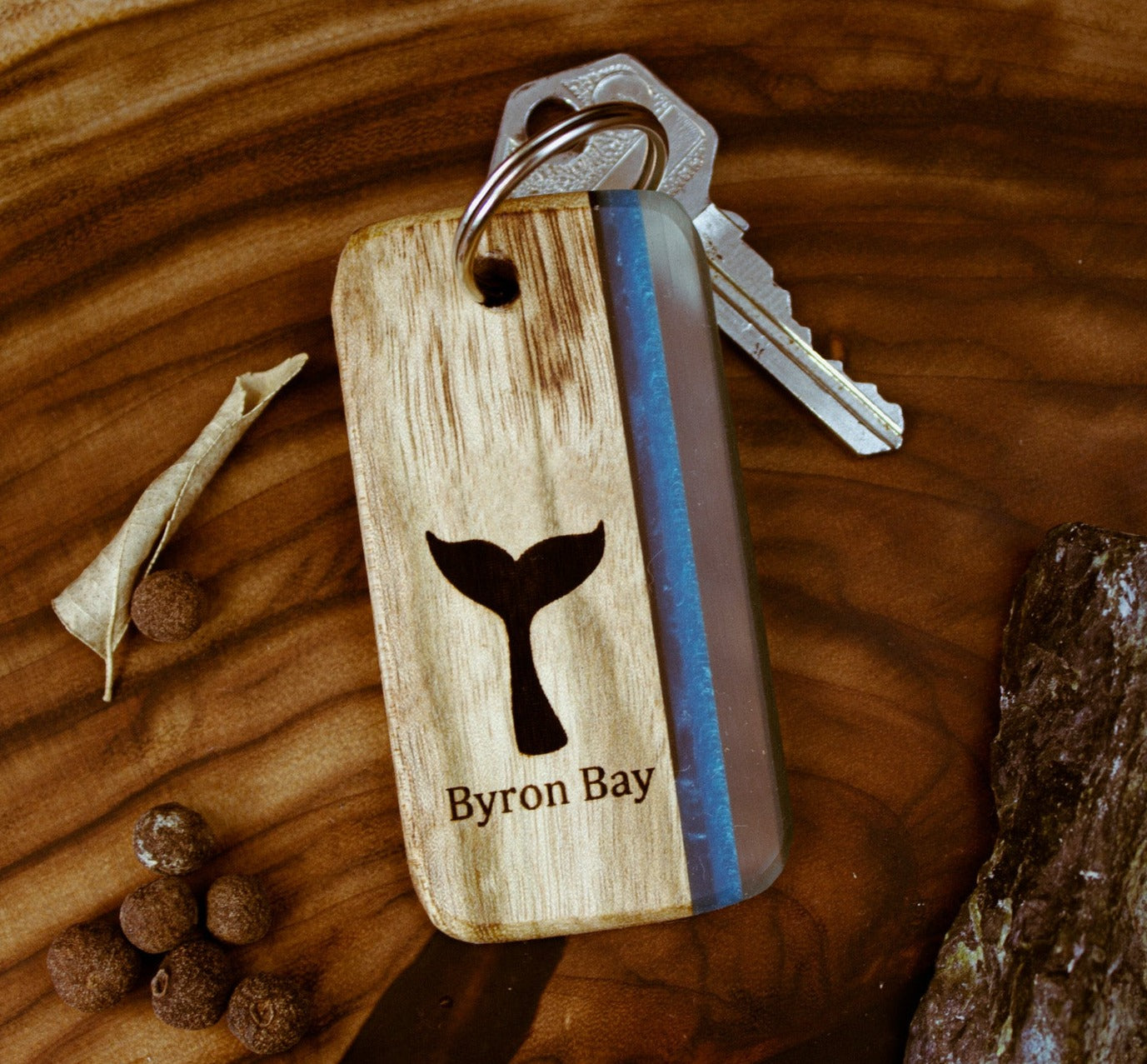 Whale Tail Keyring Byron Bay