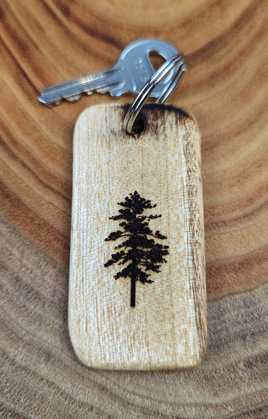 Tree engraved keyring