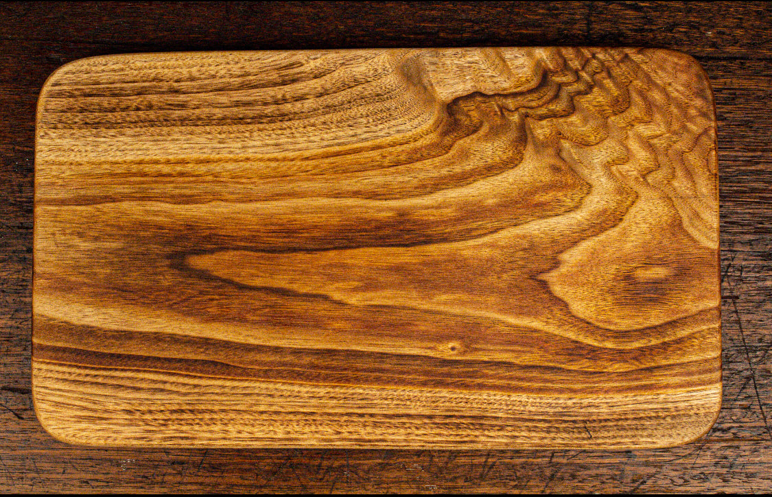 Handcrafted Small Bay Laurel Wood Cutting Board in Brown - Laurel